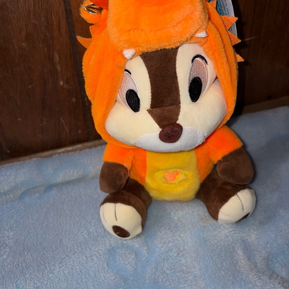 Disney Chipmunk Plush in Orange and Yellow